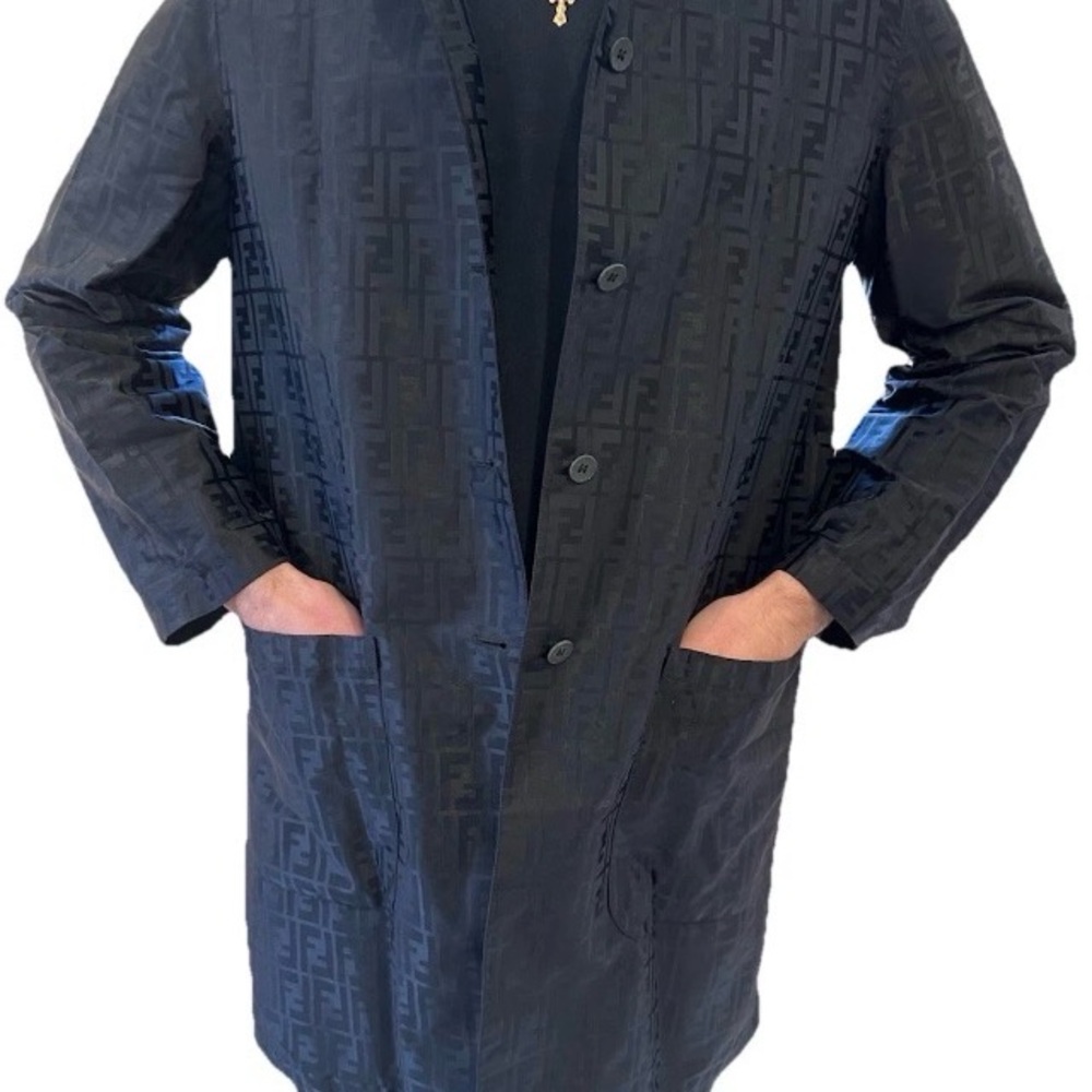 Fendi Zucca Monogram FF Logo Coat Sz 40